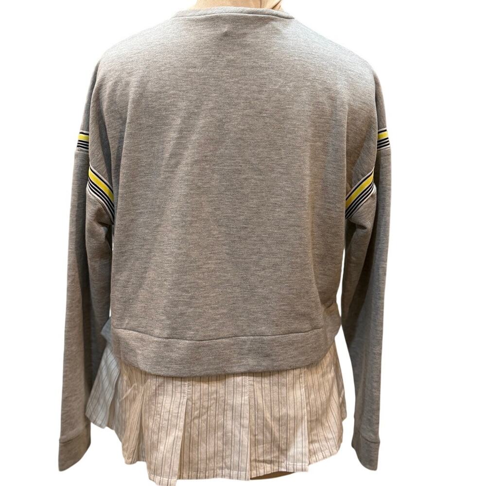 Maeve Sweatshirt Blouse Gray Layered Stripe Detail Women’s XXS - Picture 5 of 10